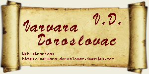 Varvara Doroslovac vizit kartica